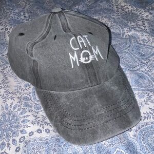 Cat Mom Distressed Baseball Hat
